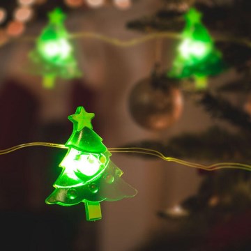 LED  řetěz 10xLED/2xAA 1,2m teplá bílá