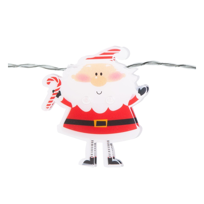 LED  řetěz 10xLED/2xAA 1,35 m teplá bílá santa