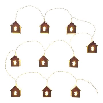 LED  řetěz 10xLED/2xAA 2,3m teplá bílá