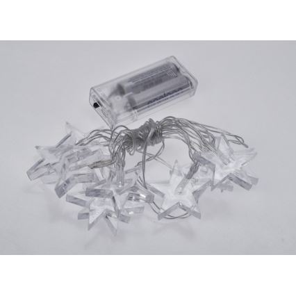 LED  řetěz 10xLED/2xAA 2,5m teplá bílá