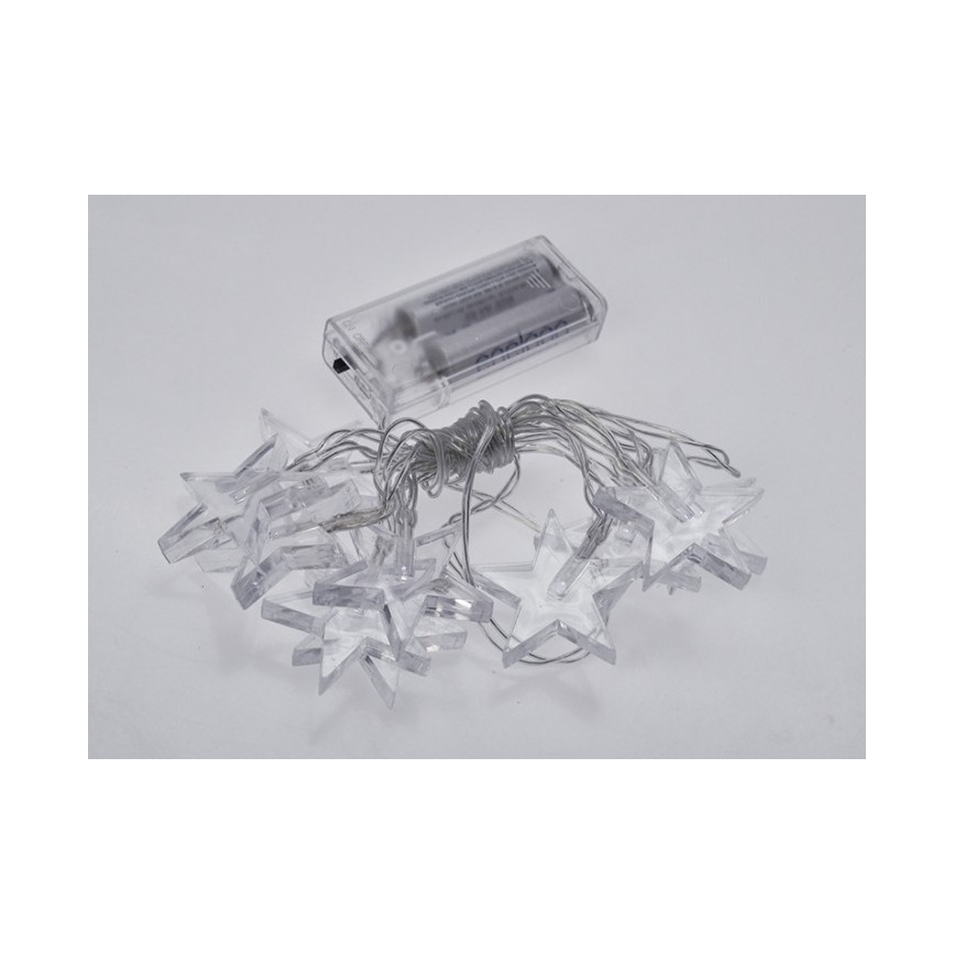 LED  řetěz 10xLED/2xAA 2,5m teplá bílá