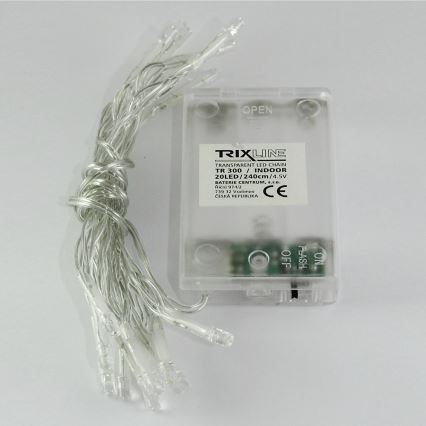 LED  řetěz 20xLED/2 funkce 2,4m studená bílá