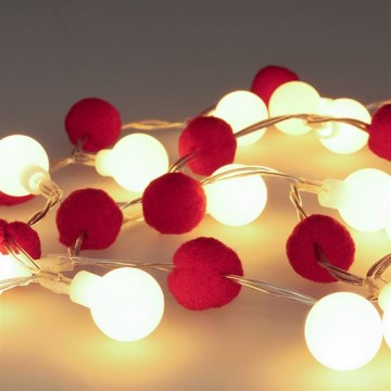 LED  řetěz 20xLED/2xAA 1,8 m teplá bílá