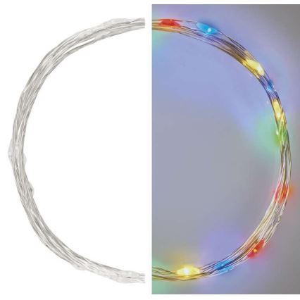 LED  řetěz 20xLED/2xAA 2,4m multicolor