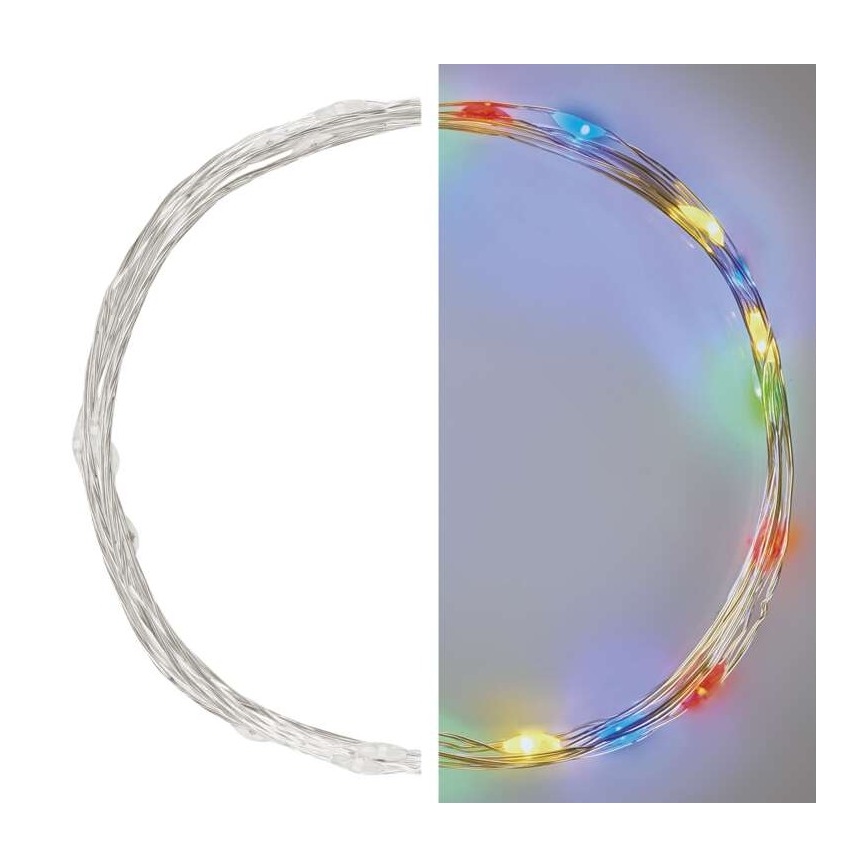LED  řetěz 20xLED/2xAA 2,4m multicolor