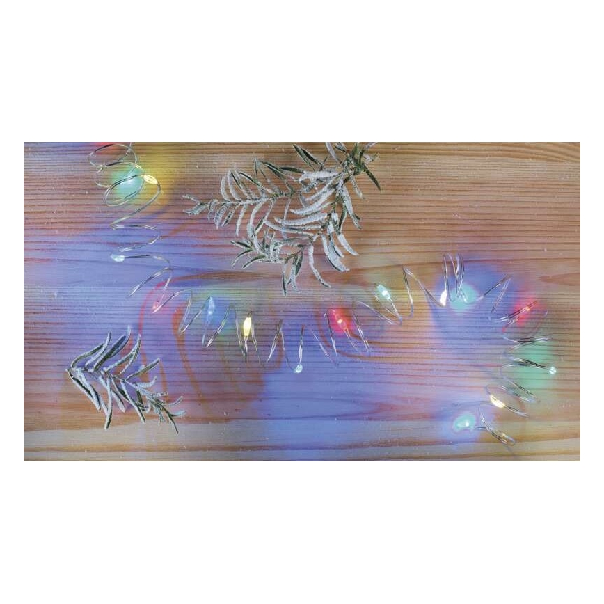 LED  řetěz 20xLED/2xAA 2,4m multicolor