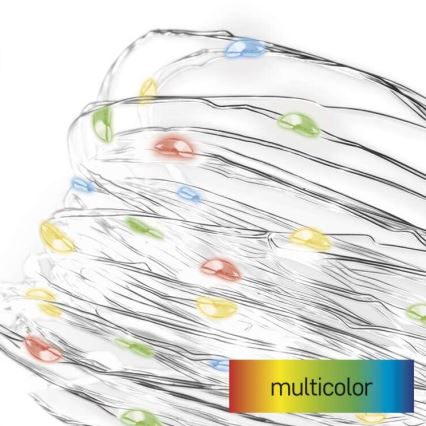 LED  řetěz 20xLED/2xAA 2,4m multicolor