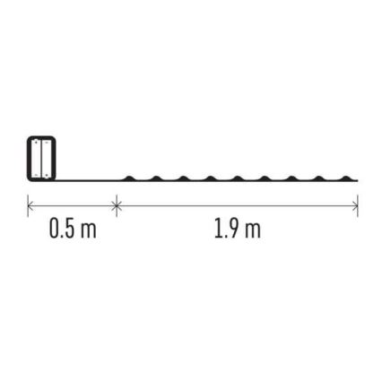 LED  řetěz 20xLED/2xAA 2,4m multicolor