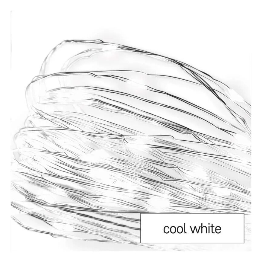 LED  řetěz 20xLED/2xAA 2,4m studená bílá