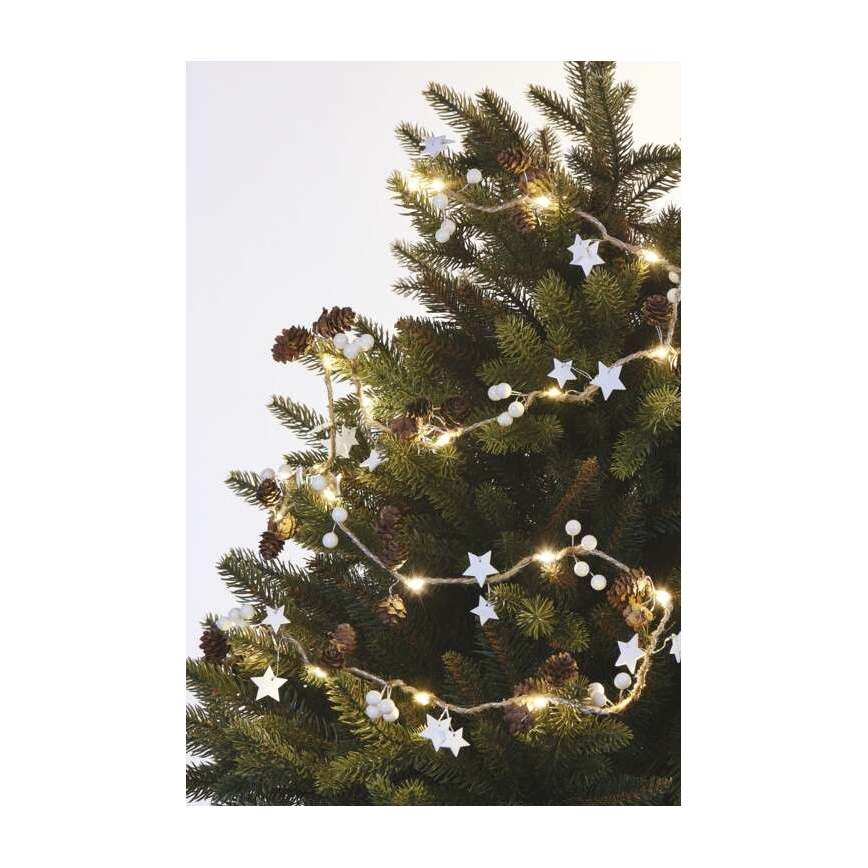 LED  řetěz 20xLED/2xAA 2m