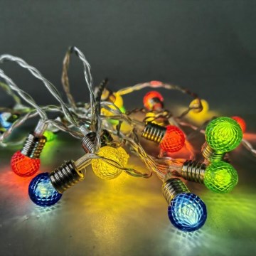 LED  řetěz 20xLED/2xAA/teplá bílá 1,8m žárovky