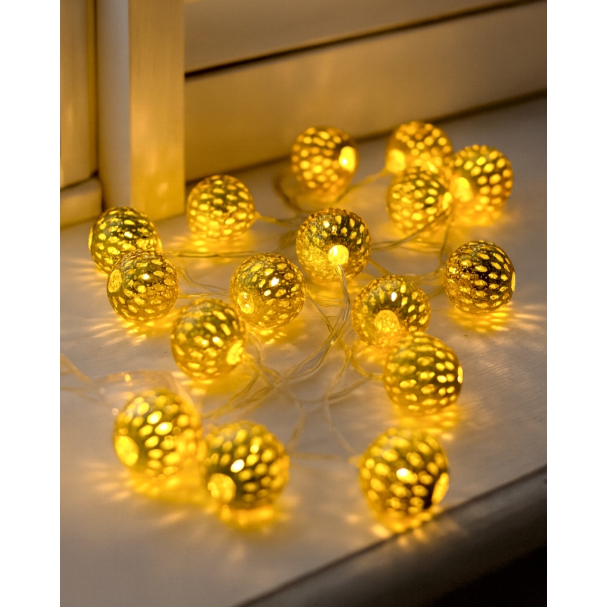 LED  řetěz 20xLED/3xAA 2,5m teplá bílá