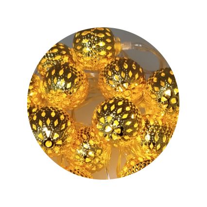 LED  řetěz 20xLED/3xAA 2,5m teplá bílá