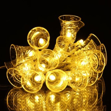 LED  řetěz 20xLED/3xAA/teplá bílá 2,2m zvonečky