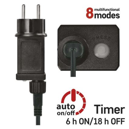 LED  řetěz 300xLED/230V/8 funkcí 35m IP44 teplá bílá