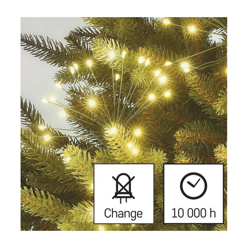 LED  řetěz 300xLED 5,2+3 m teplá bílá