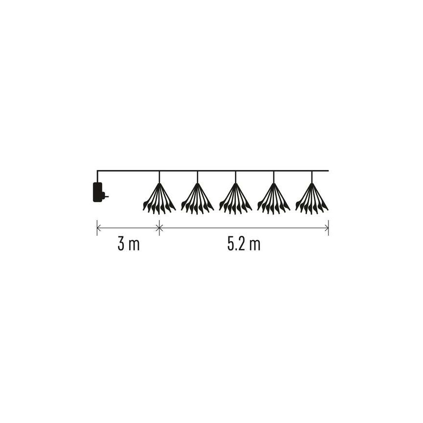 LED  řetěz 300xLED/8,2m studená bílá