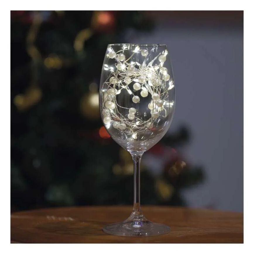 LED  řetěz 40xLED/3xAA 1,5 m teplá bílá