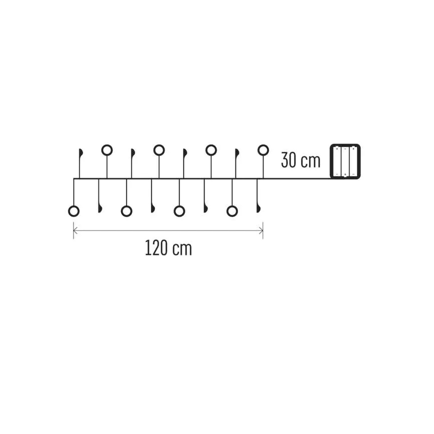 LED  řetěz 40xLED/3xAA 1,5 m teplá bílá