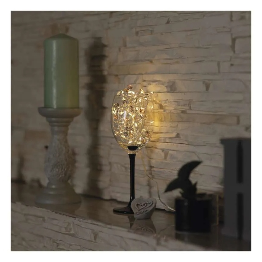 LED  řetěz 40xLED/3xAA 1,5 m teplá bílá