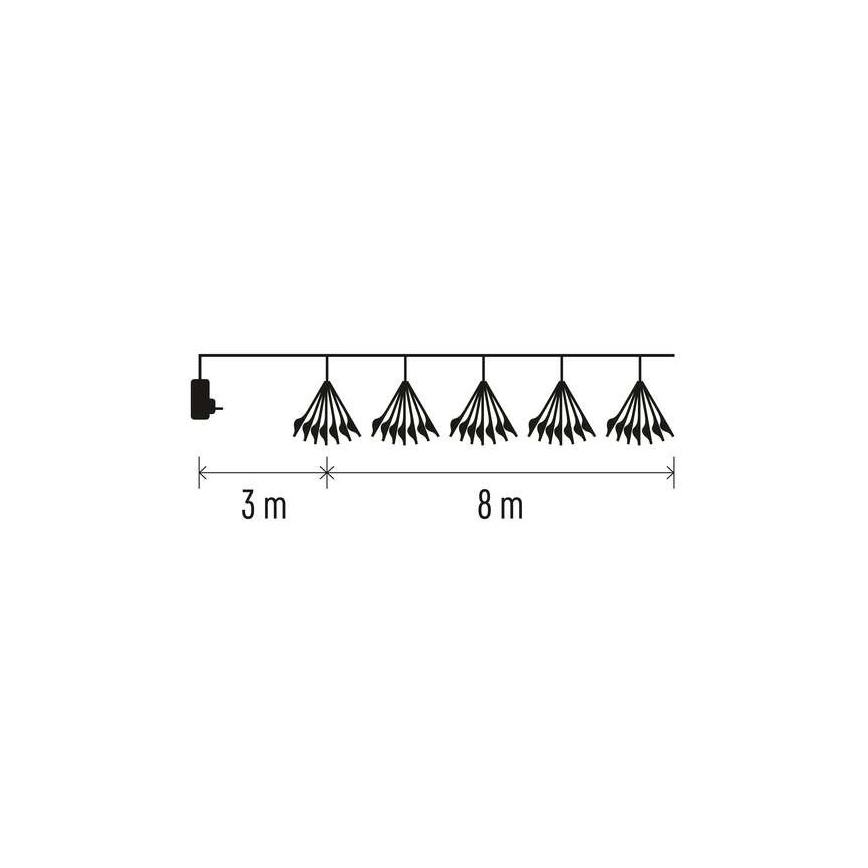 LED  řetěz 450xLED/11m teplá bílá