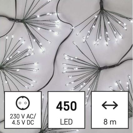 LED  řetěz 450xLED 8+3 m studená bílá