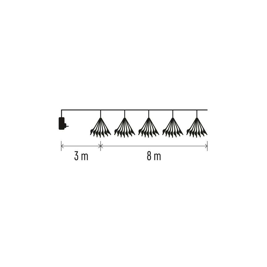 LED  řetěz 450xLED 8+3 m studená bílá