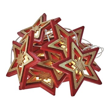 LED  řetěz CHAIN 10xLED/2xAA 1,65m teplá bílá
