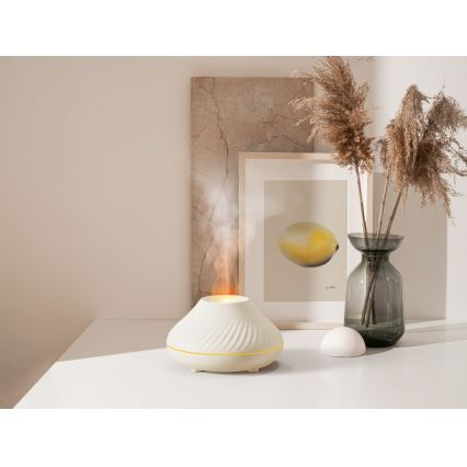LED RGB Aroma difuzér s imitací plamene LED/6,5W/5V 130ml bílá