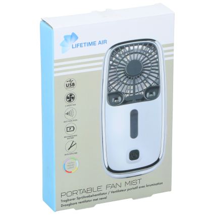 LED RGB Nabíjecí kapesní ventilátor s mlhovým efektem 3,7V 1200 mAh
