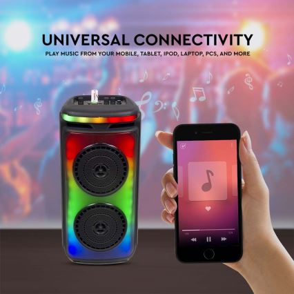 LED RGB Nabíjecí reproduktor s mikrofonem 400W/2400 mAh + dálkové ovládání