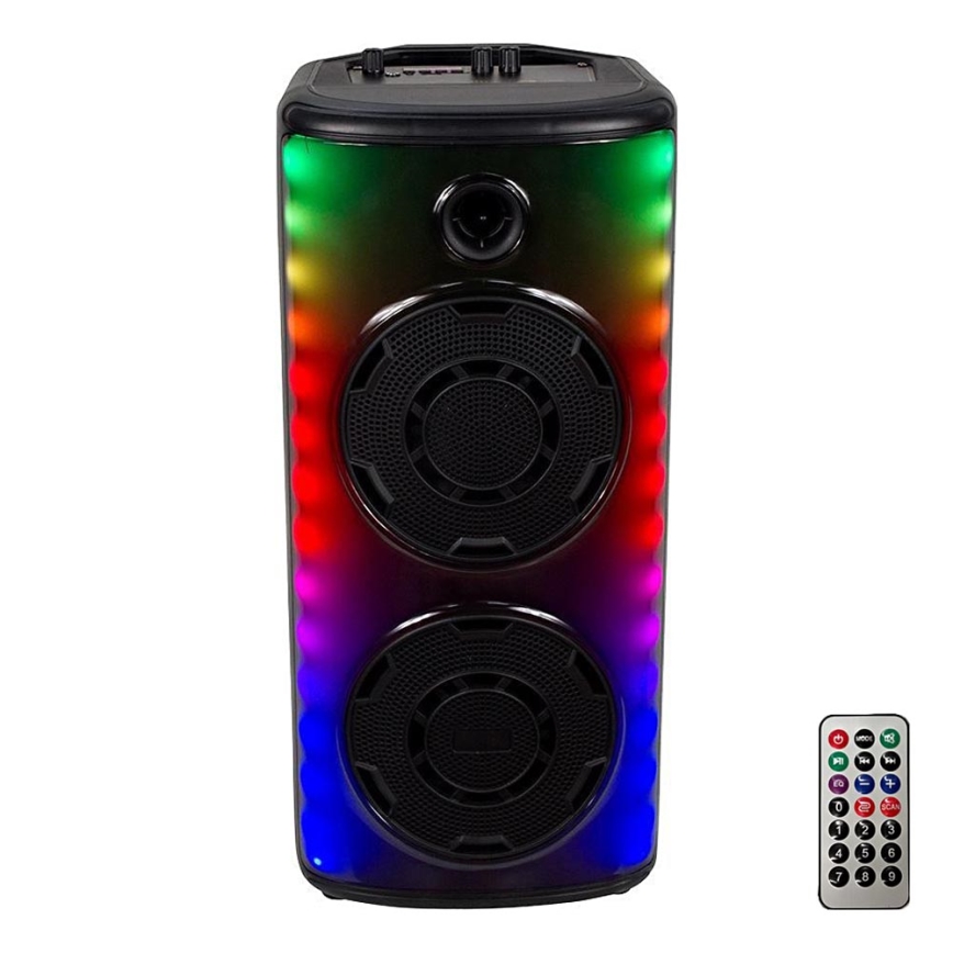 LED RGB Nabíjecí reproduktor s mikrofonem 600W/2400 mAh + dálkové ovládání
