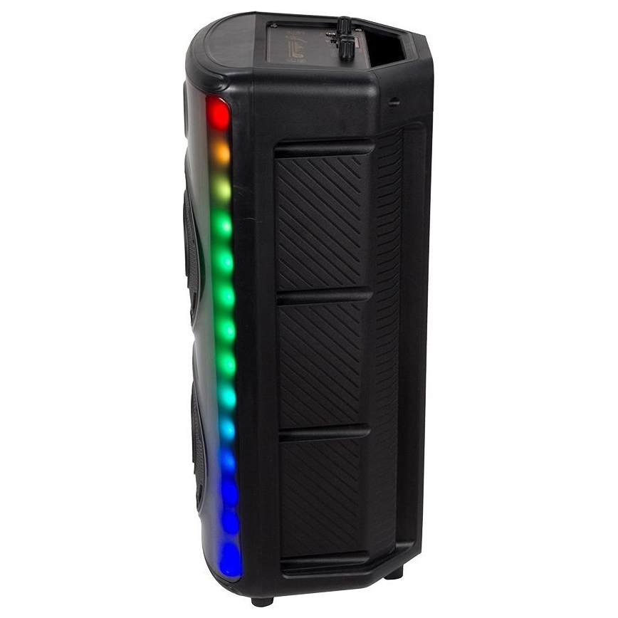LED RGB Nabíjecí reproduktor s mikrofonem 600W/2400 mAh + dálkové ovládání