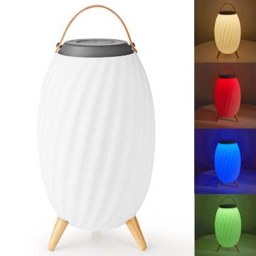 LED RGB Nabíjecí stolní lampa s reproduktorem 60W/2200 mAh IPX5