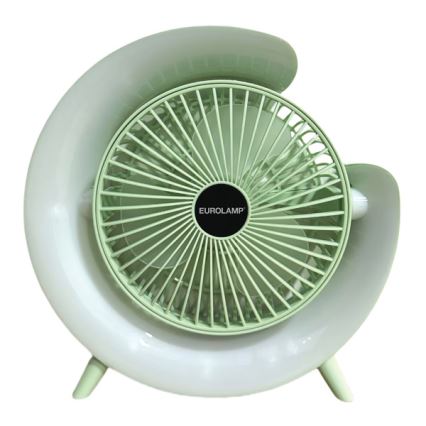 LED RGB Nabíjecí stolní ventilátor 5W/5V 1200 mAh zelená