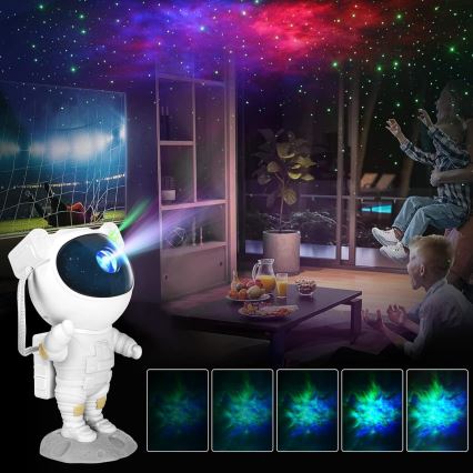 LED RGB Projektor LED/5W/5V astronaut + dálkové ovládání