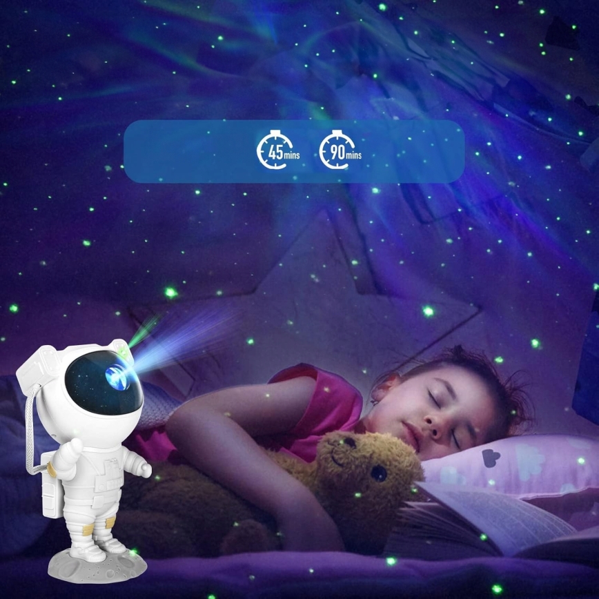 LED RGB Projektor LED/5W/5V astronaut + dálkové ovládání