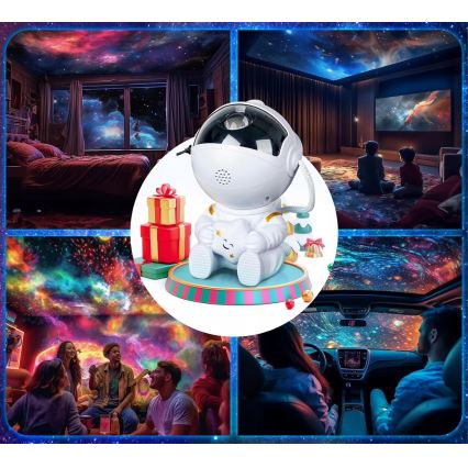 LED RGB Projektor LED/5W/5V astronaut + dálkové ovládání
