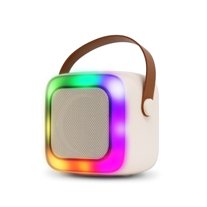 CONNECT IT CSP-1010-BG - LED RGB Reproduktor s bezdrátovými mikrofony 2Mic 5W/1200 mAh + 2x 400 mAh krémová/zlatá