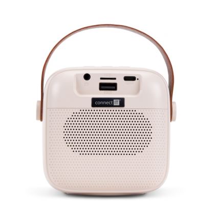 CONNECT IT CSP-1010-BG - LED RGB Reproduktor s bezdrátovými mikrofony 2Mic 5W/1200 mAh + 2x 400 mAh krémová/zlatá