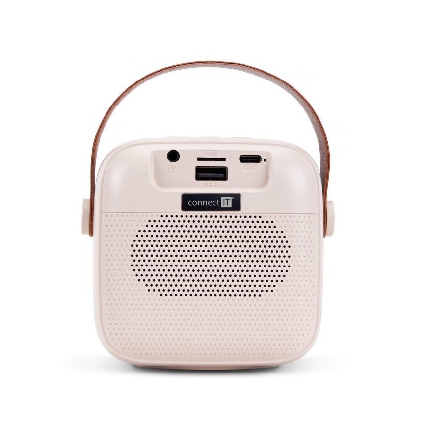 CONNECT IT CSP-1010-BG - LED RGB Reproduktor s bezdrátovými mikrofony 2Mic 5W/1200 mAh + 2x 400 mAh krémová/zlatá