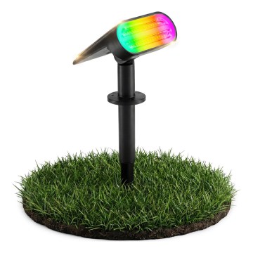 LED RGB Solární lampa 2v1 LED/3,7V 1200 mAh IP54 černá