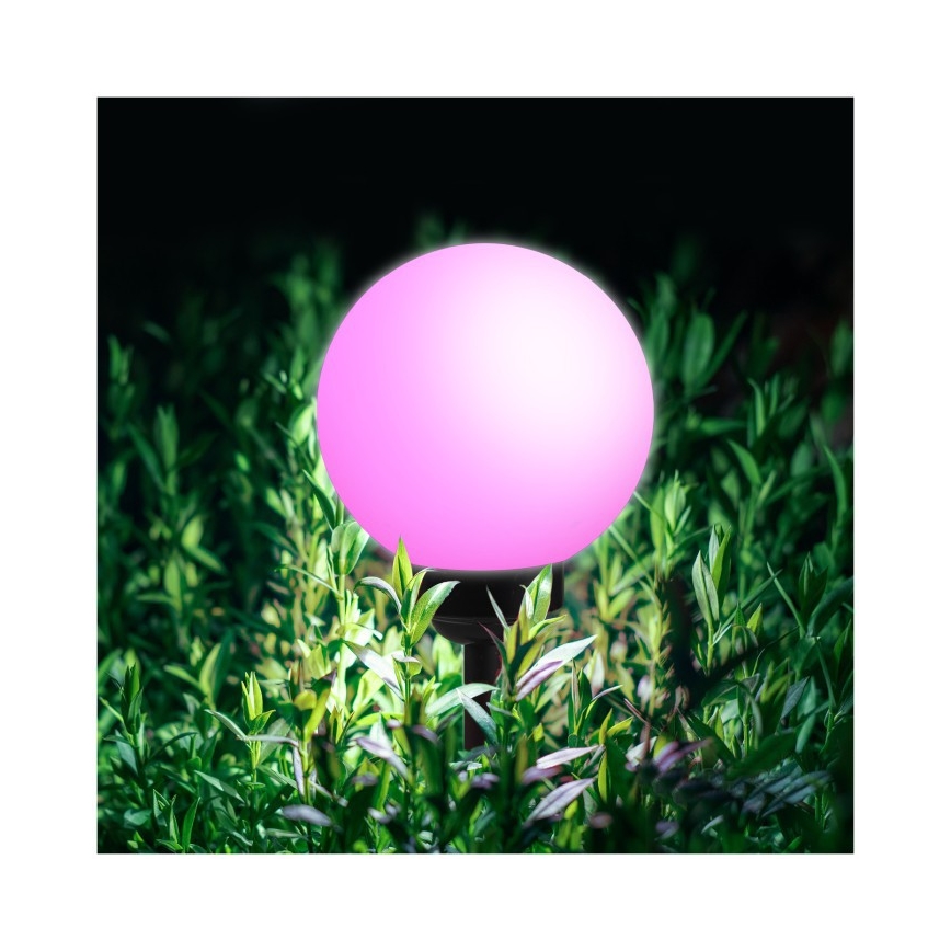 LED RGB Solární lampa SPHERE LED/1,2V IP44 200 mAh pr. 20 cm
