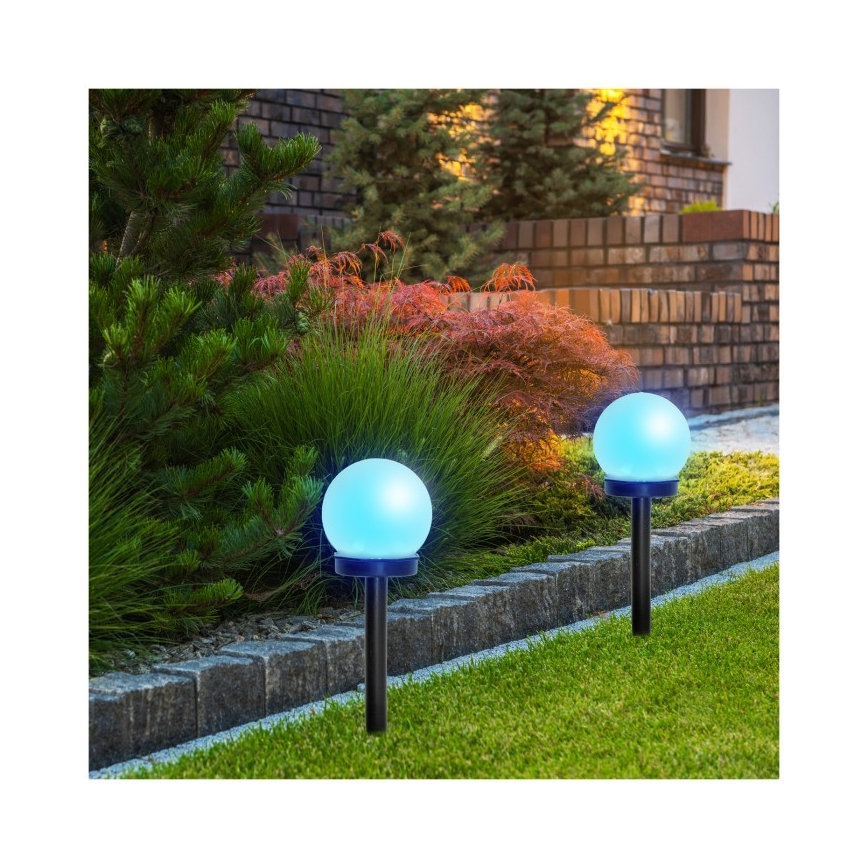 LED RGB Solární lampa SPHERE LED/1,2V IP44 40 mAh pr. 10 cm