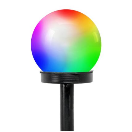 LED RGB Solární lampa SPHERE LED/1,2V IP44 40 mAh pr. 10 cm