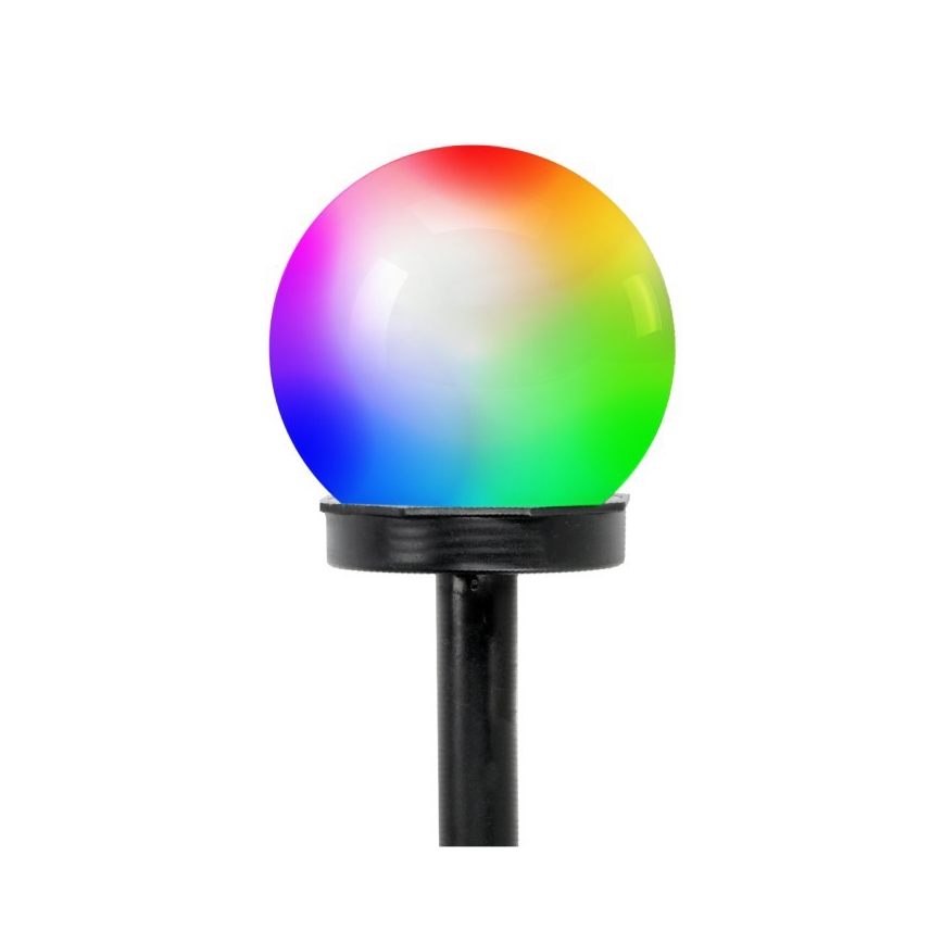 LED RGB Solární lampa SPHERE LED/1,2V IP44 40 mAh pr. 10 cm
