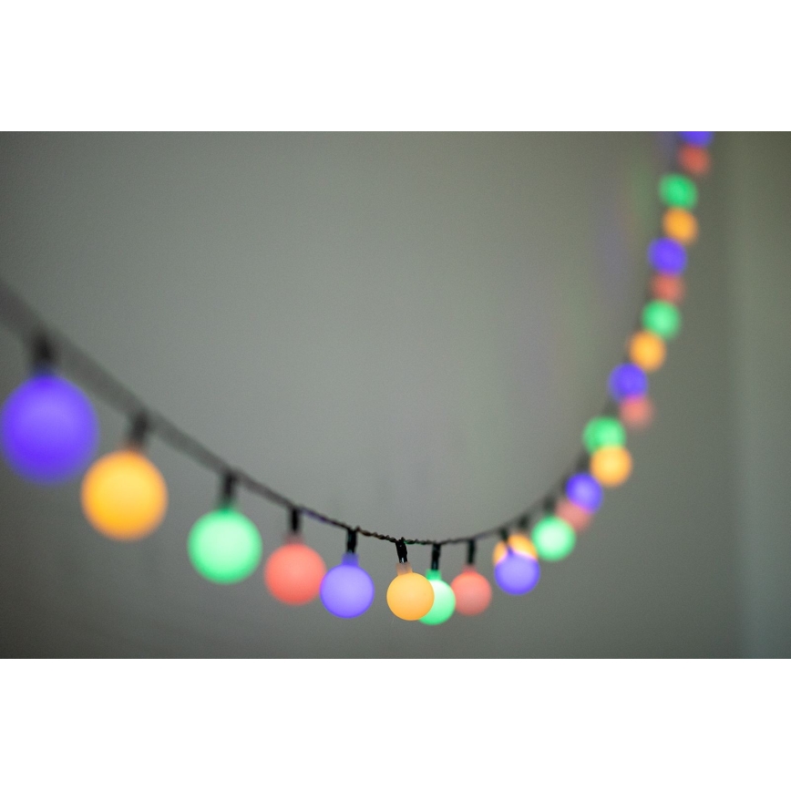 LED RGB Solární řetěz PARTY 30xLED/1,2V 3,9 m IP44