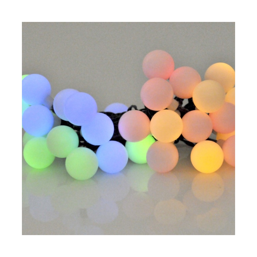 LED RGB Solární řetěz PARTY 30xLED/1,2V 400 mAh 3,9 m IP44