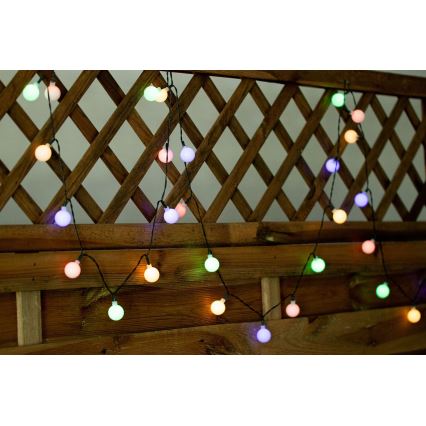 LED RGB Solární řetěz PARTY 30xLED/1,2V 400 mAh 3,9 m IP44
