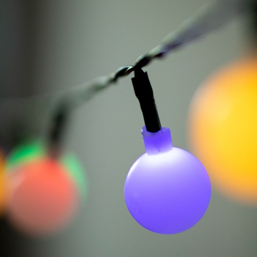 LED RGB Solární řetěz PARTY 30xLED/1,2V 400 mAh 3,9 m IP44